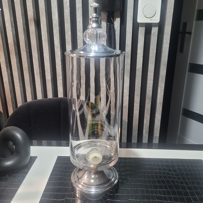 Pojemnik wysoki szklo plus metal dystrybutor do napoi
