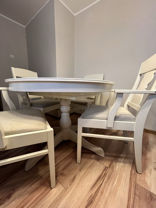 Stół INGATORP IKEA plus 4 krzesla biały