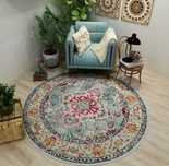 Dywan okrągły do salonu styl retro 120x120 vintage