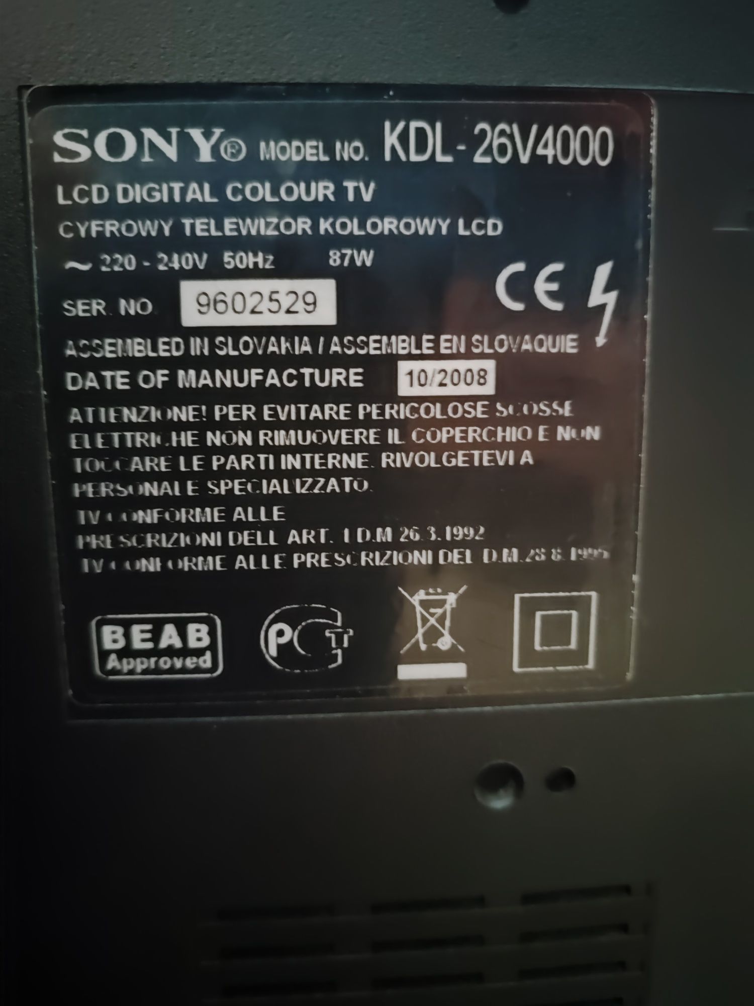 Telewizor Sony KDL 26V4000