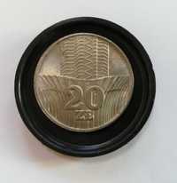 Moneta 20zl 1974 bez znaku menniczego "kłosy i wieżowiec" stan b.dobry