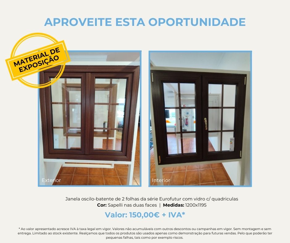 Janelas PVC sem montagem