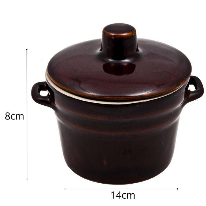 Garnek kamionkowy na smalec ogórki zupę sałatkę z pokrywką 0,5l