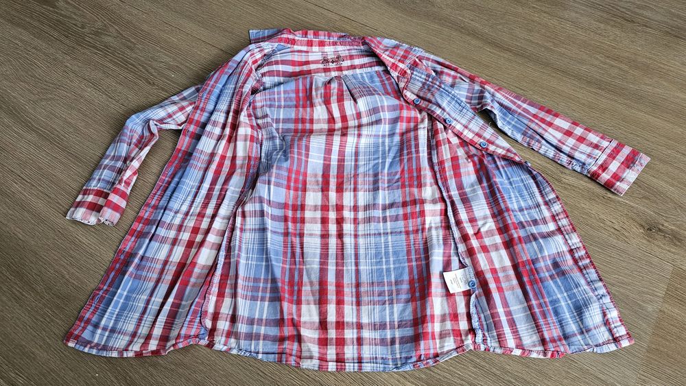 Koszula dziewczęcą w kratę rozm. 122/128