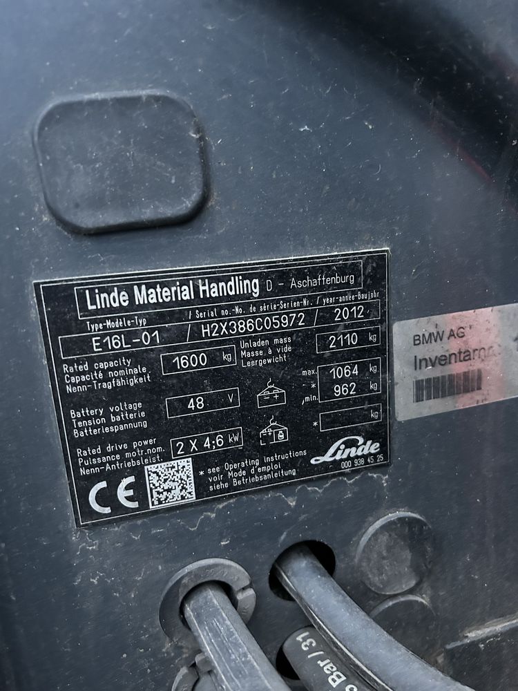 Wózek widłowy elektryczny linde e 16