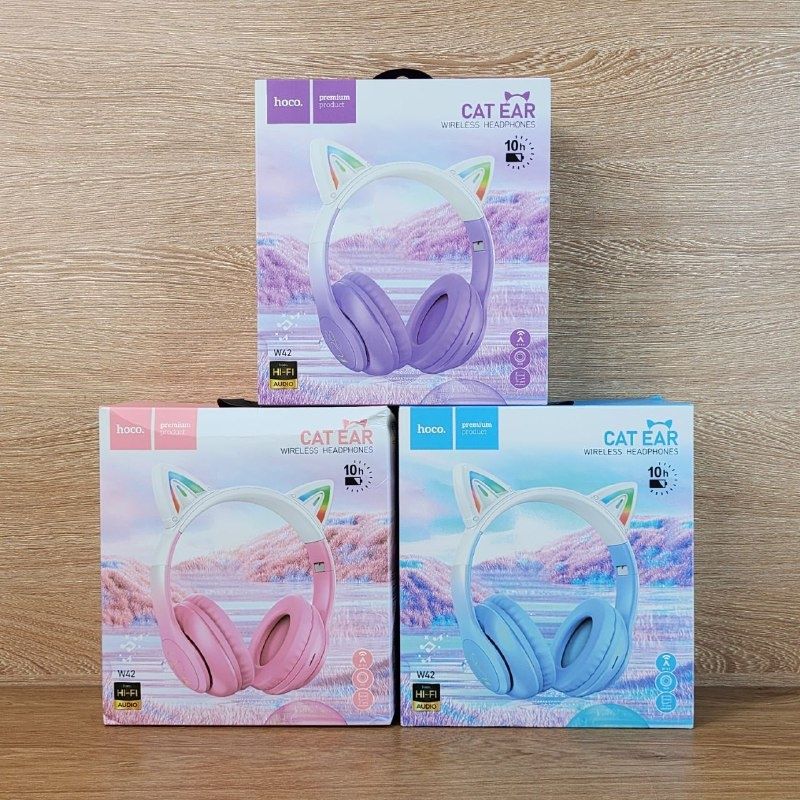 Новые! Наушники с ушками беспроводные детские Cat Ear Wireless W42