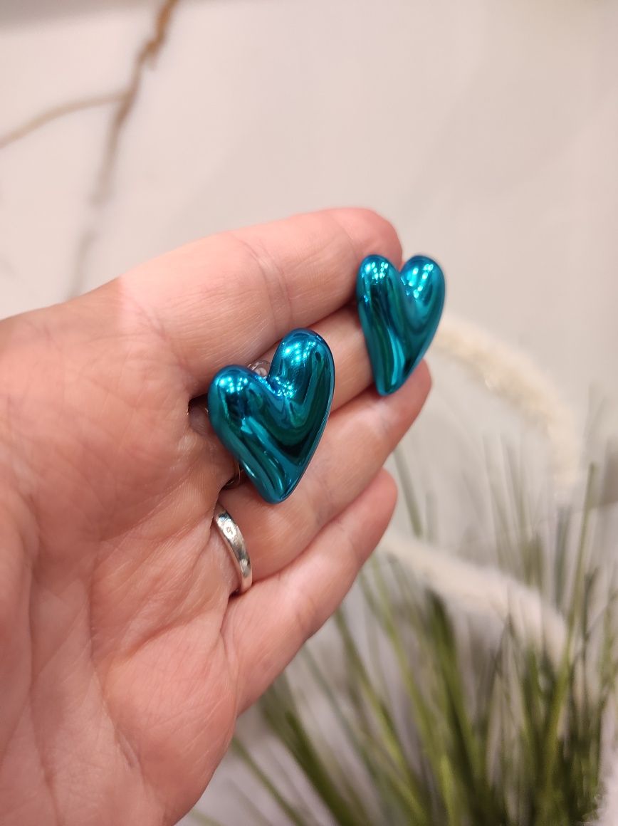 Kolczyki serce niebieskie