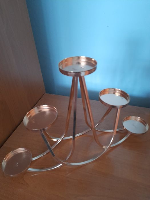 Swiecznik 5-cio ramienny  metalowy