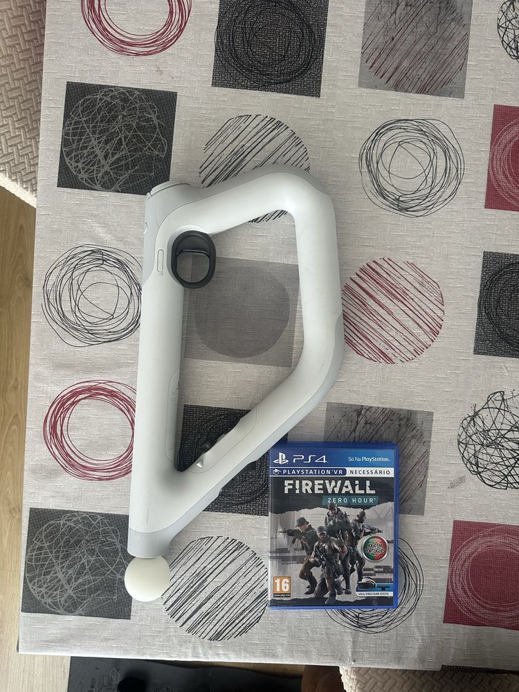 Controlador de mira Playstation VR + jogo firewall