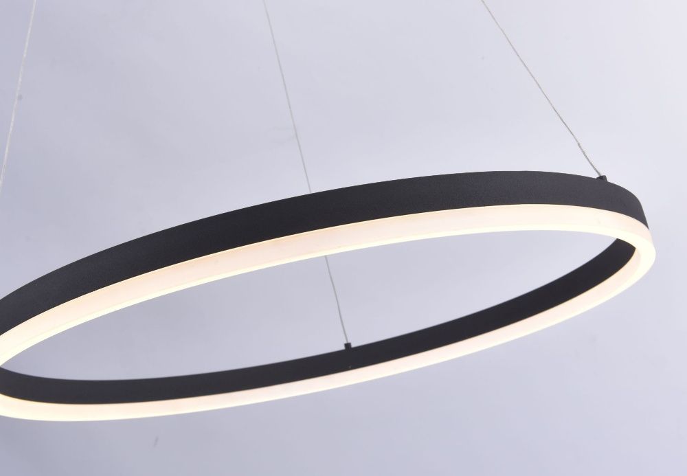 Lampa LED zwis ring koło GIGANT 80cm czarna antracyt ściemniacz DESIGN