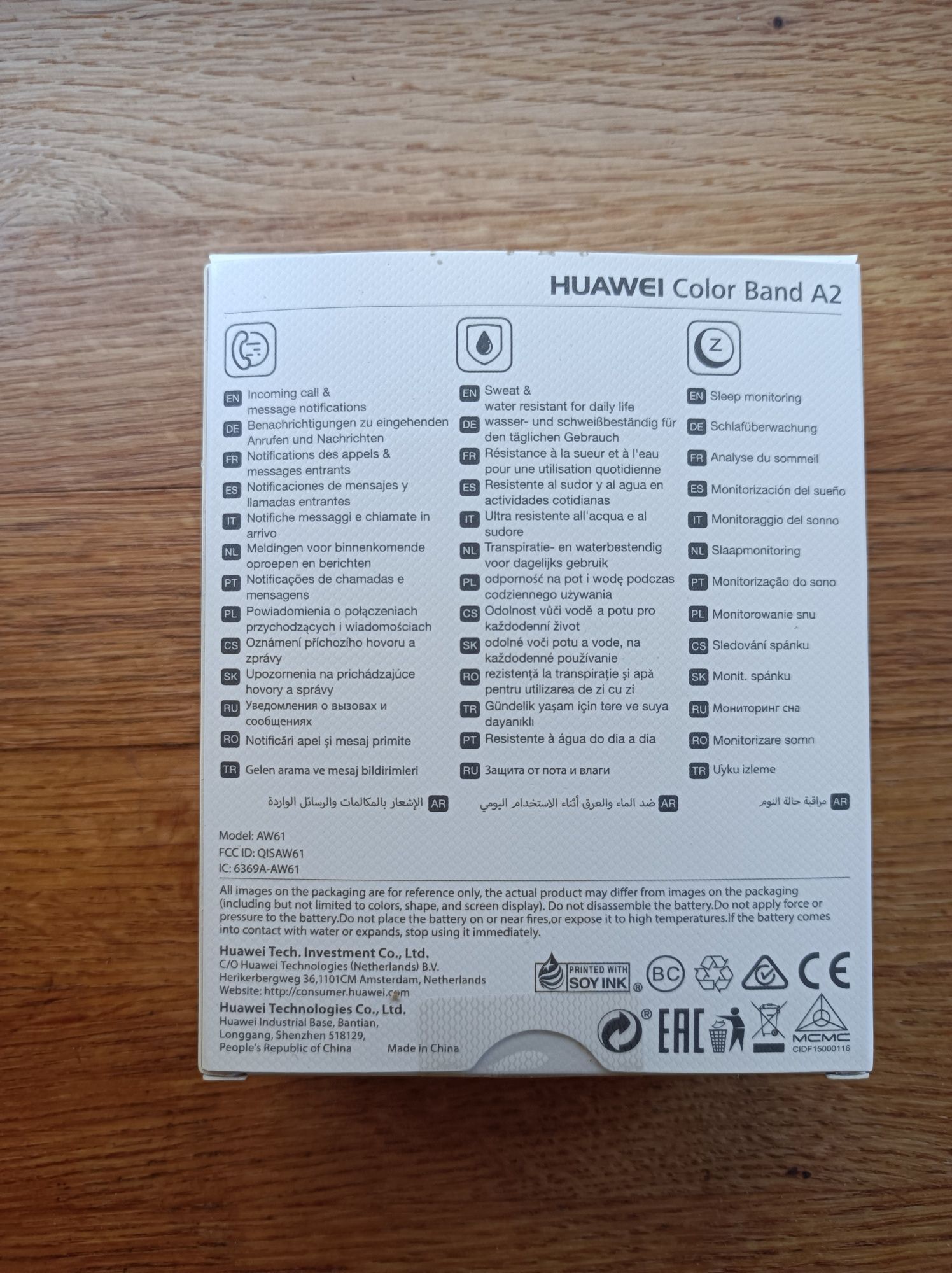 Huawei color band A2 czarny, zegarek, krokomierz, pulsometr...
