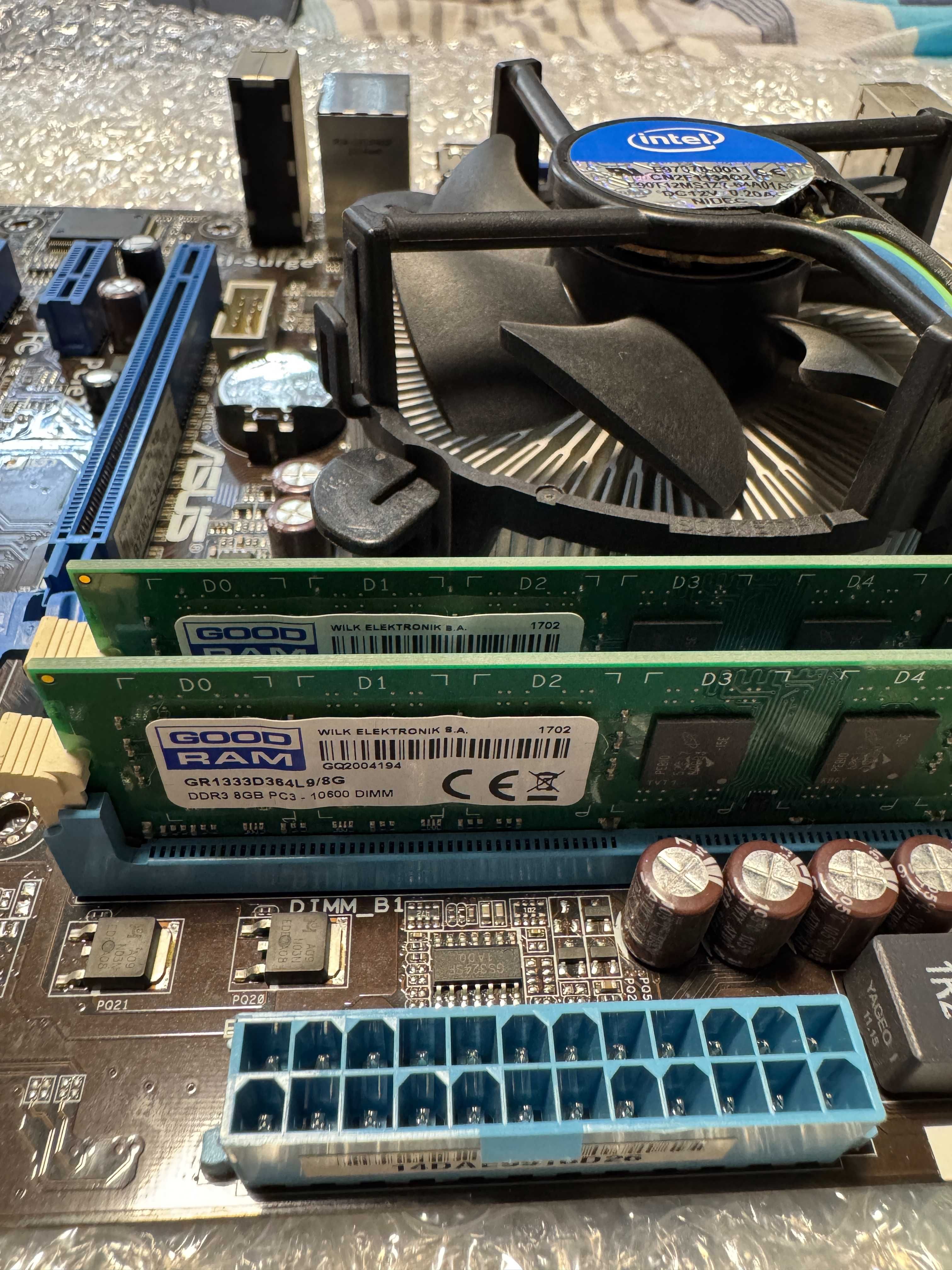 Комплект материнская плата Asus P8H61, Intel i-5 2400 CPU, DDR3 16Gb