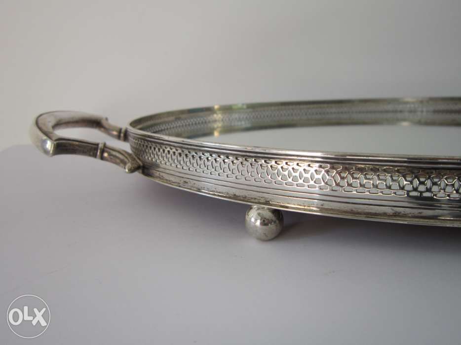 zabytkowa srebrna taca