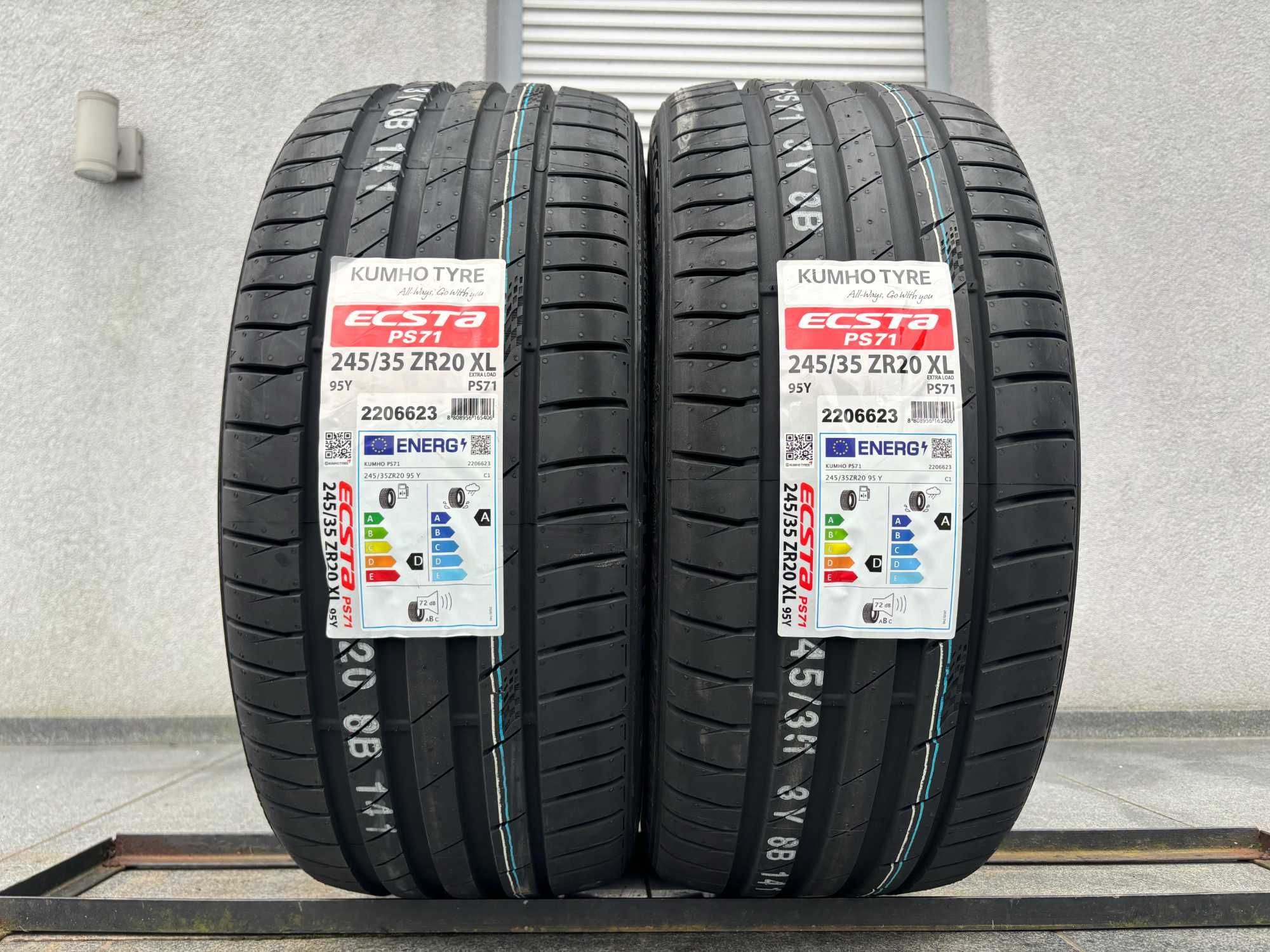 x2 letnie 245/35R20 Kumho Ecsta 95Y XL D,A,72db prosto z fabryki! gwar