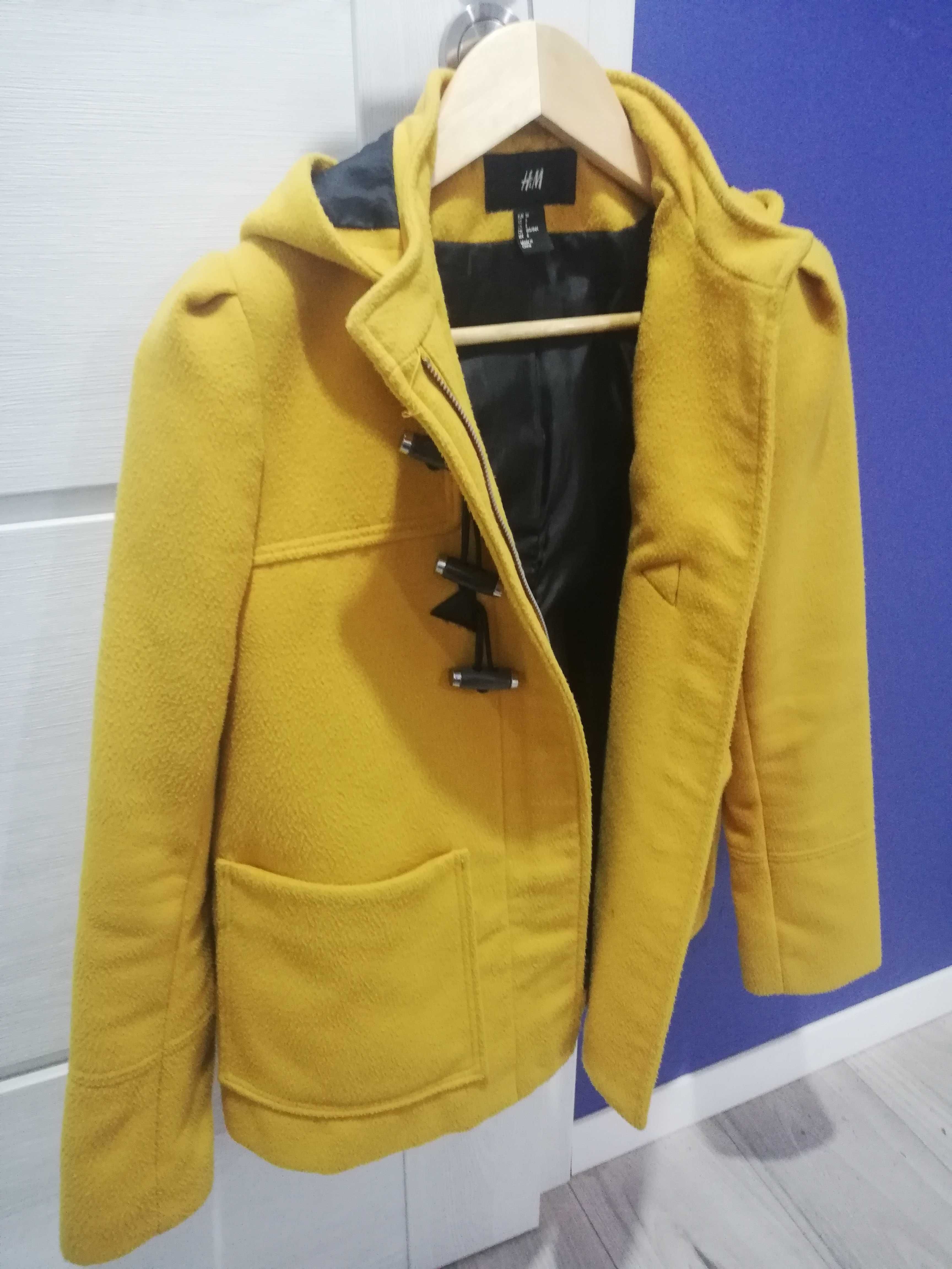 Płaszcz plaszczyk damski żółty kurtka wiosenna