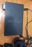 Playstation 2 com 3 comandos e cartão de memória