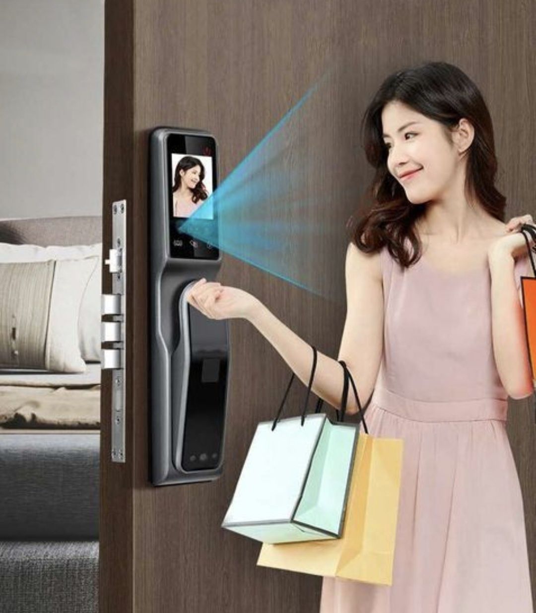 Fechadura da porta inteligente com câmara Wi-Fi