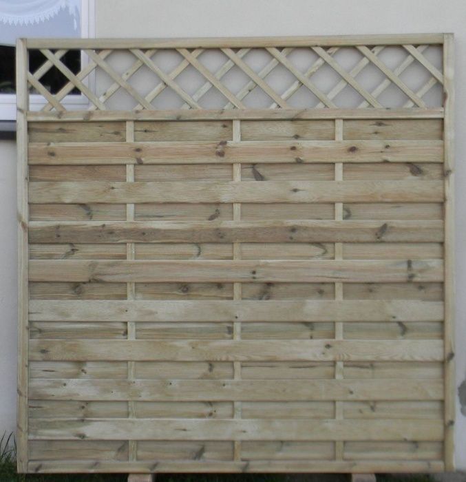 płot ogrodowy lamelowy panelow drewniany GRUBY nie markietowy 180x180