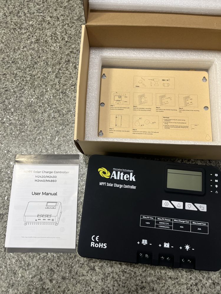 Контролер заряду 40A Altek  MPPT 12-24V