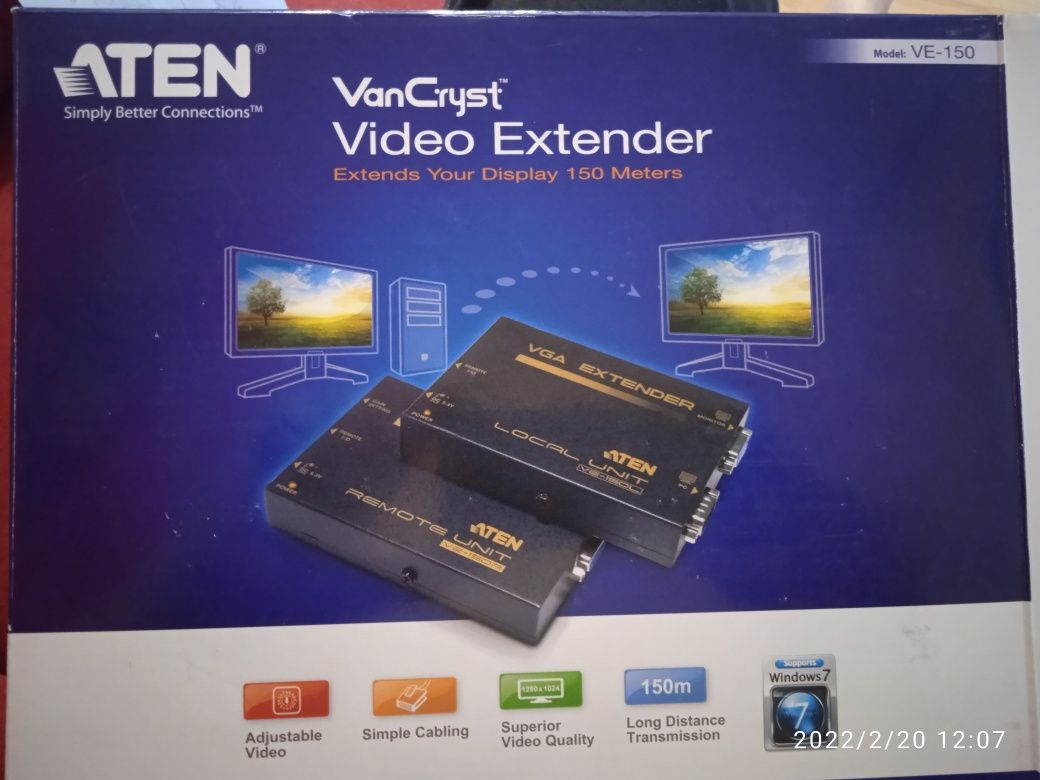 Video Extender ATEN VE-150 VGA przedłużacz do 150 metrów