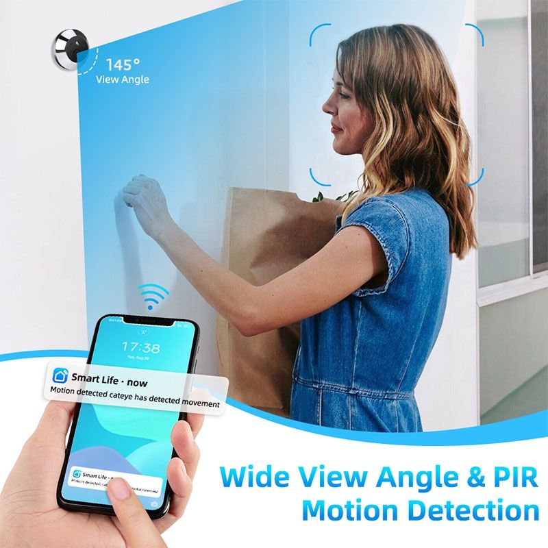 Olho Mágico Digital Cámara HD monitor 4,3 polegadas WiFi Sensor ALEXA