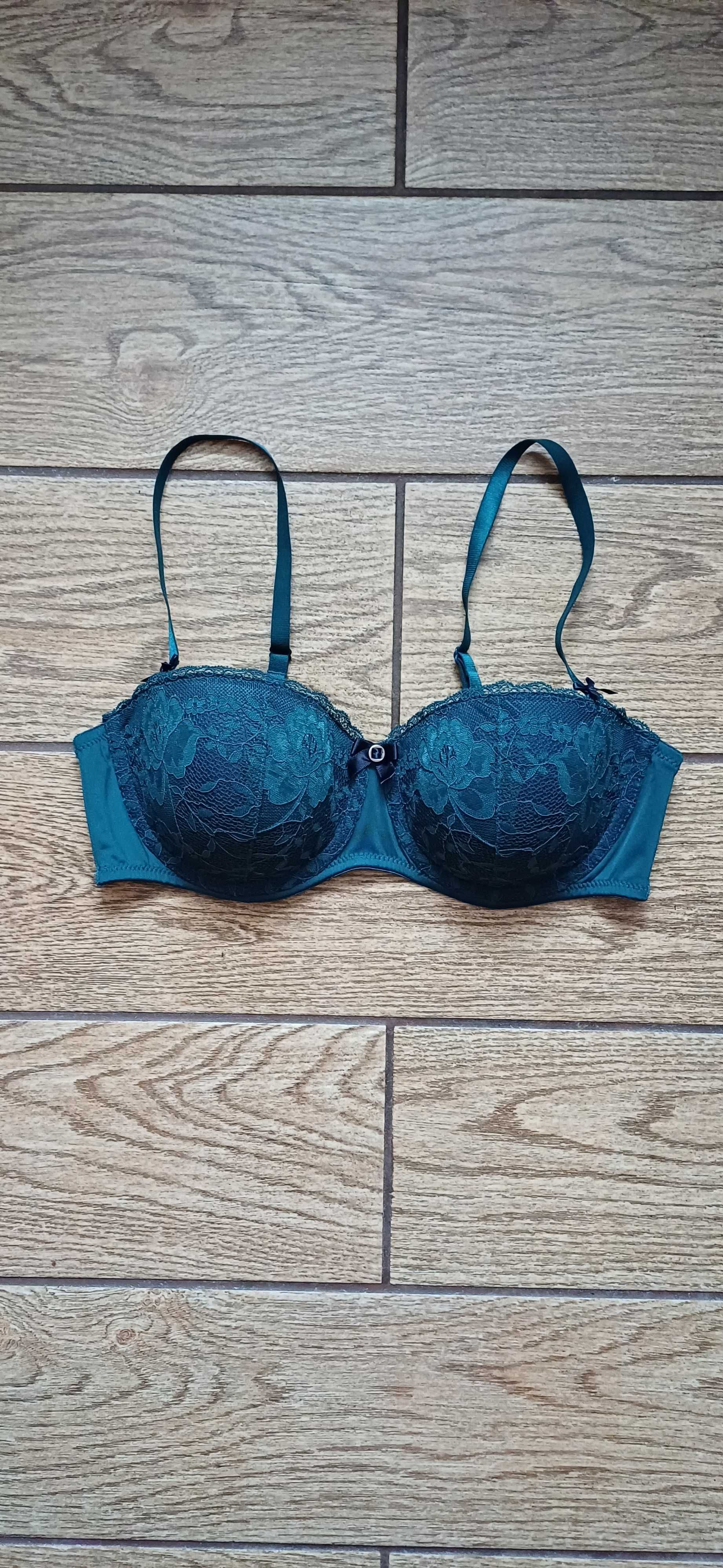 Nowy biustonosz Hunkemöller r. 85 B# butelkowa zieleń