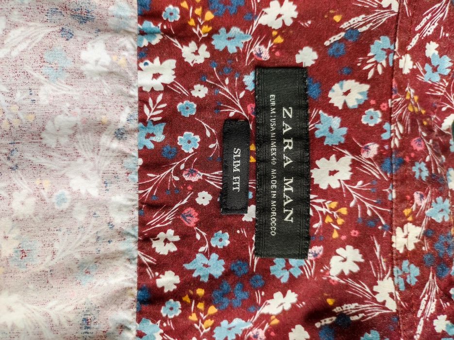 Koszula męska brązowa w kwiatki M