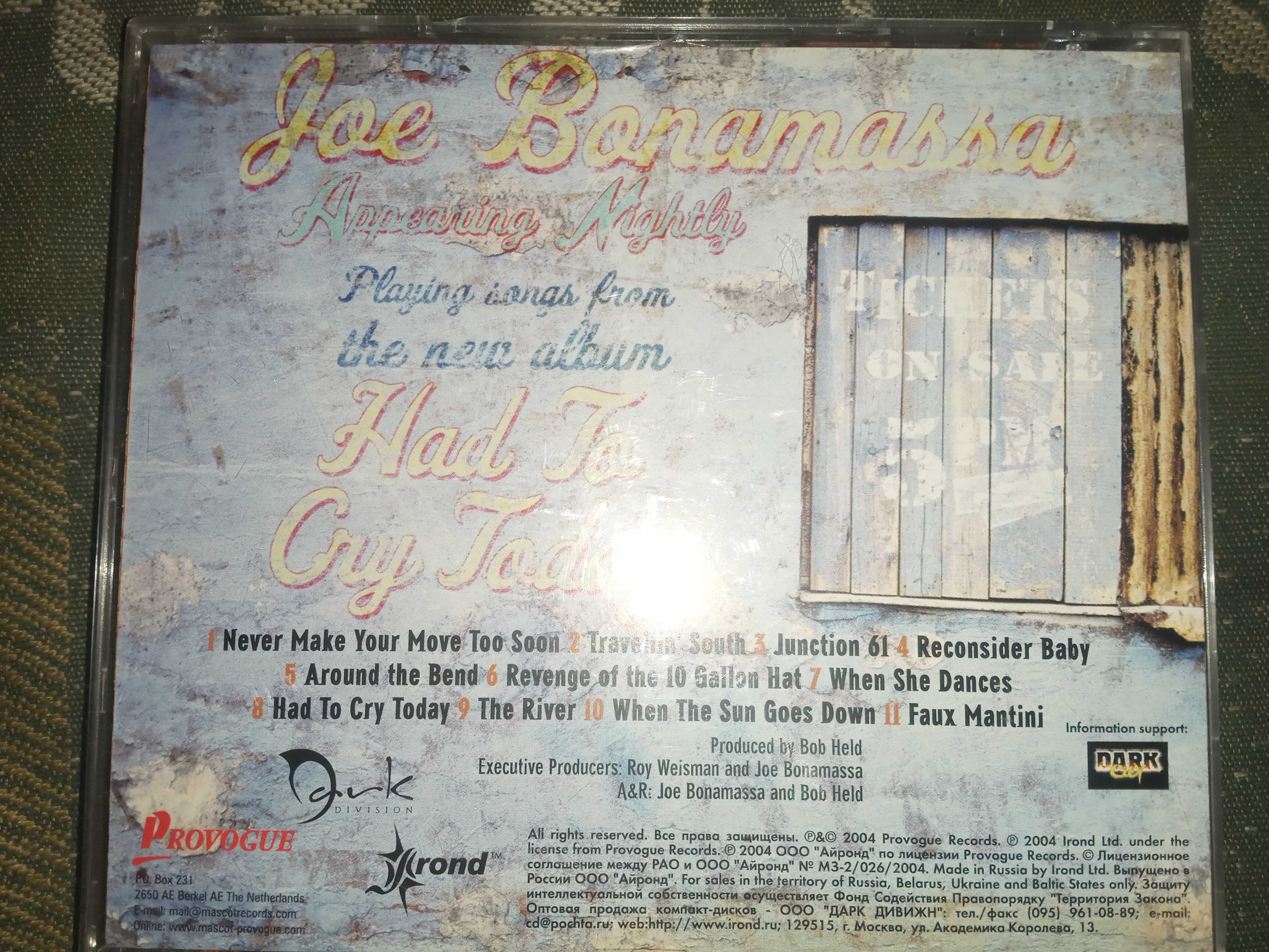 Joe Bonamassa – Had To Cry Today. 2004 г.