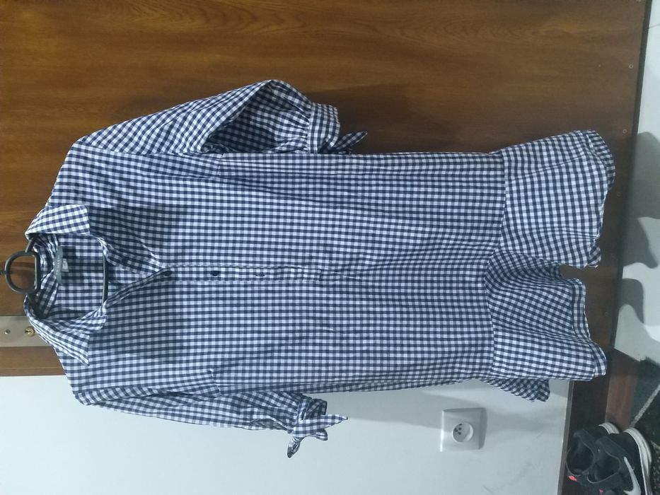 Sukienka szmizjerka kratka koszulowa oversize falbanka lato