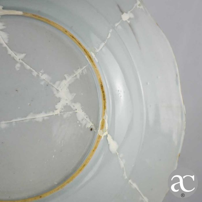 Raro Prato fundo porcelana da China, paisagem, Qianlong, séc. XVIII