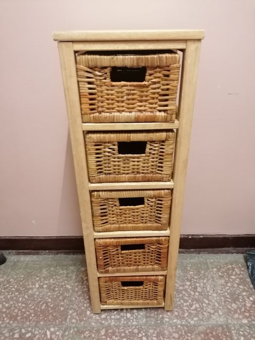 Szafka do łazienki na balkon, do pokoju, szuflady rattanowe