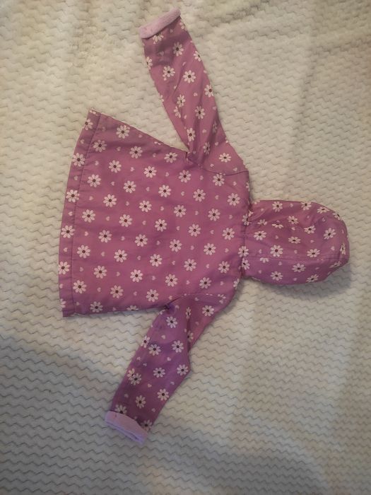 Kurtka wiatrówka dla dziewczynki, ocieplana polarkiem r.74