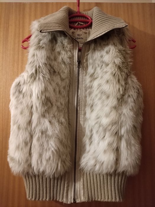 Colete tons de bege/creme de pêlo