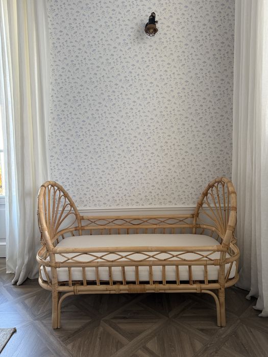 Łóżeczko rattanowe dla dziecka, handmade