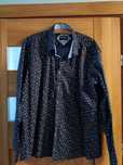Granatowa męska koszula we wzory XL slim fit 43/44