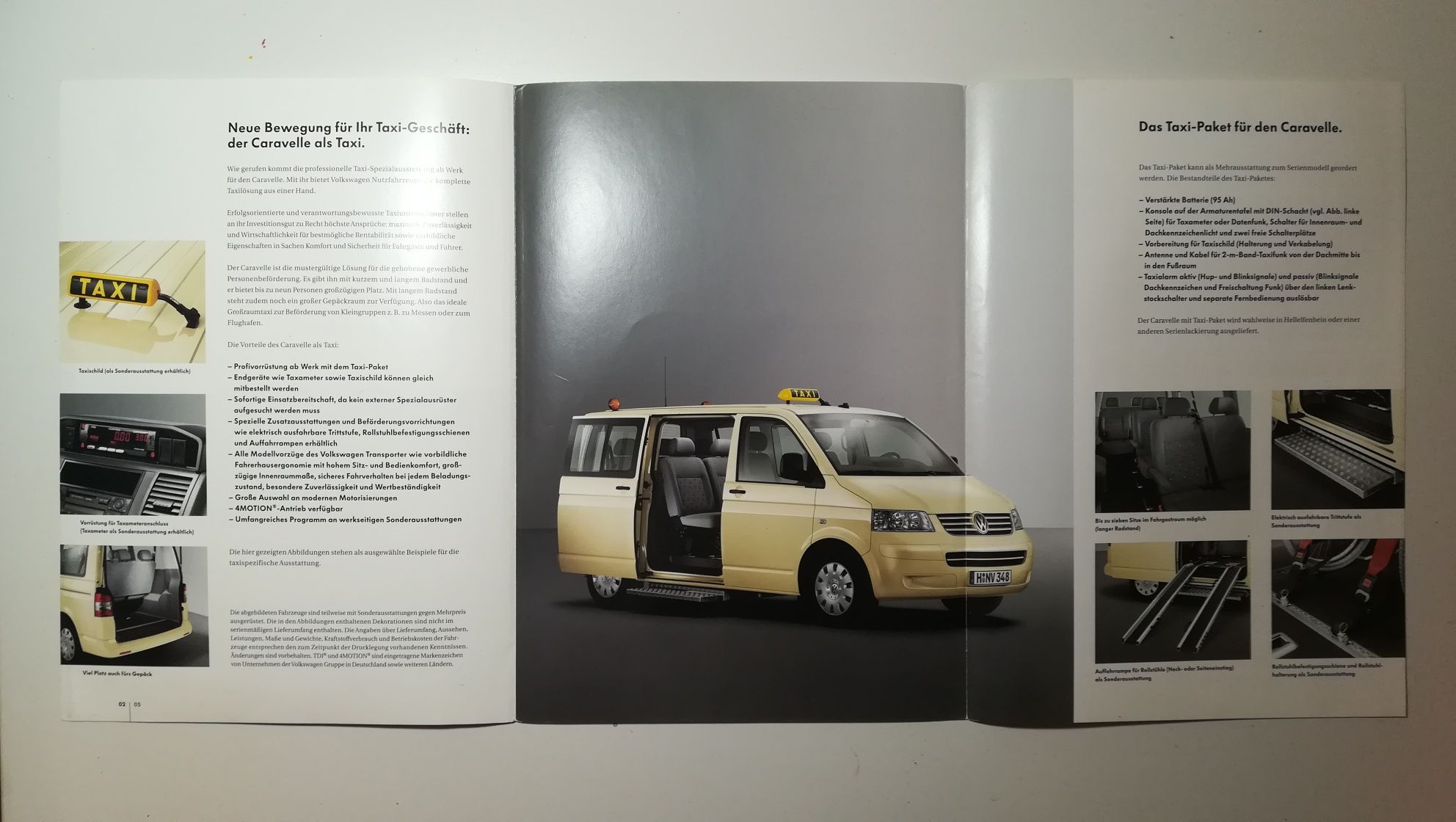 VW Volkswagen Caravelle T5 Caddy TAXI Prospekty