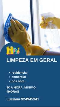 LIMPEZA EM GERAL/Faxina semanal