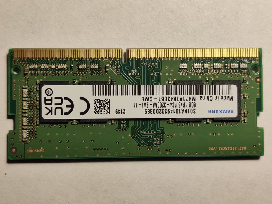 Пам'ять Samsung 8GB SO-DIMM DDR4 3200 MHz (M471A1K43EB1-CWE)