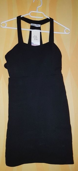 Sukienka czarna dopasowana kokardki