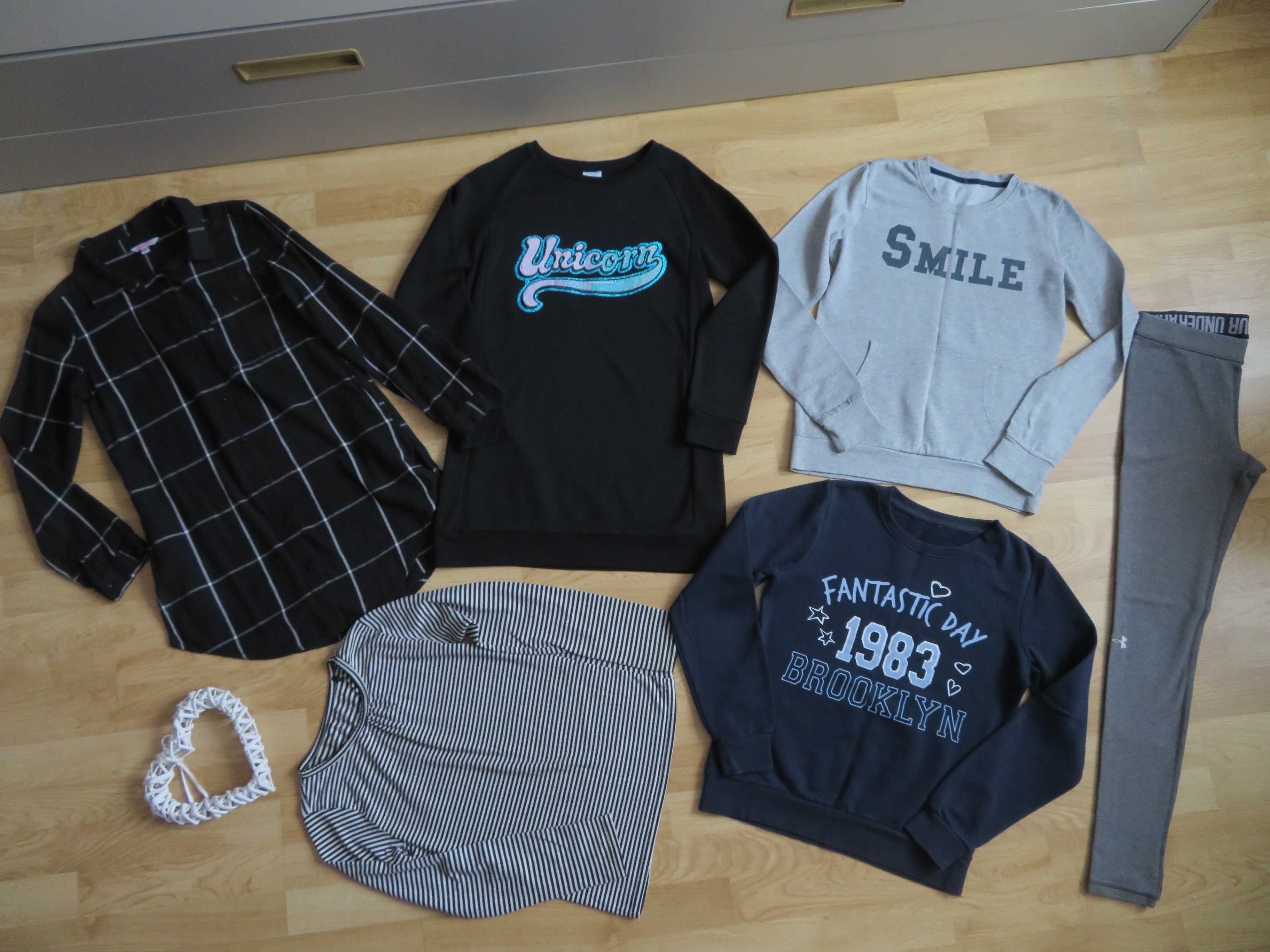 UNDER ARMOUR  zestaw ubrań dziewczęcych bluza sukienka getry  152 158