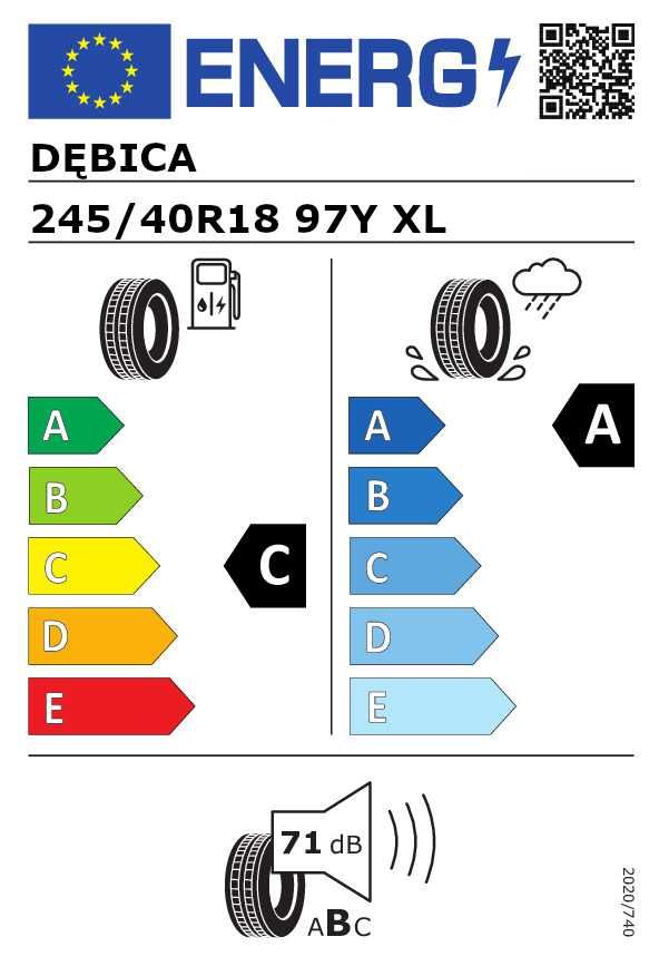 1x Nowa opona letnia DĘBICA PRESTO UHP 2 245/40R18 97Y XL