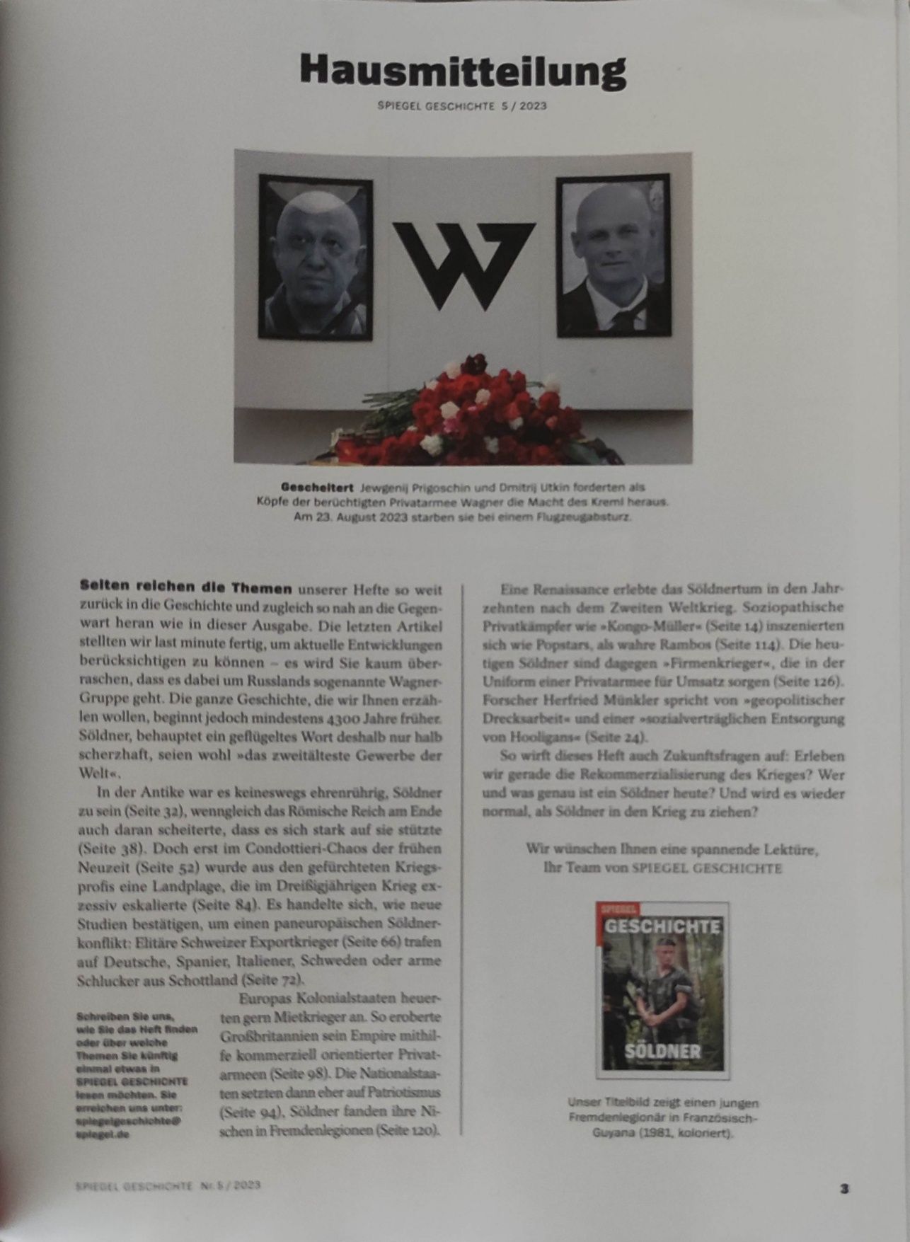 Der Spiegel Gesichte nr 5/23 militaryzm grupa Wagnera fascynacja wojną