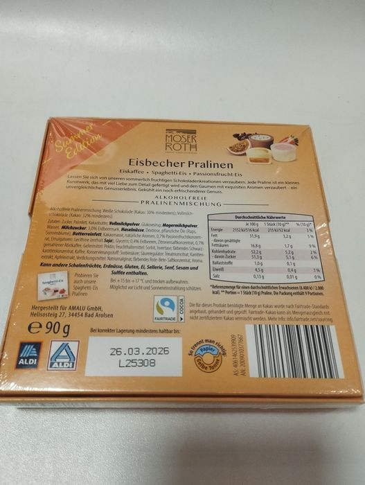 Praliny bombonierka 90 g lodowe kubeczki