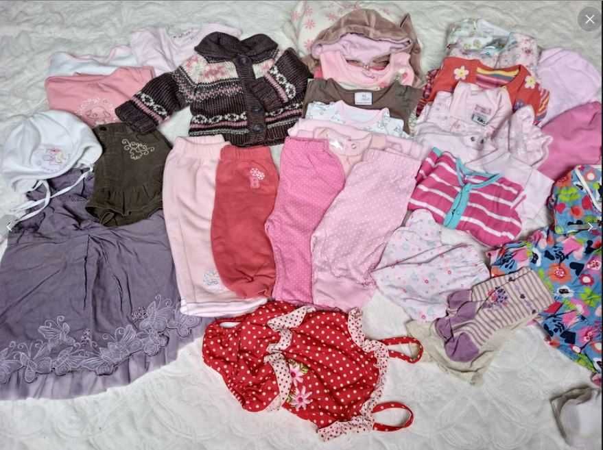 Mega paka paczka zestaw ubranek dla dziewczynki box 3-6mc 68cm 33szt