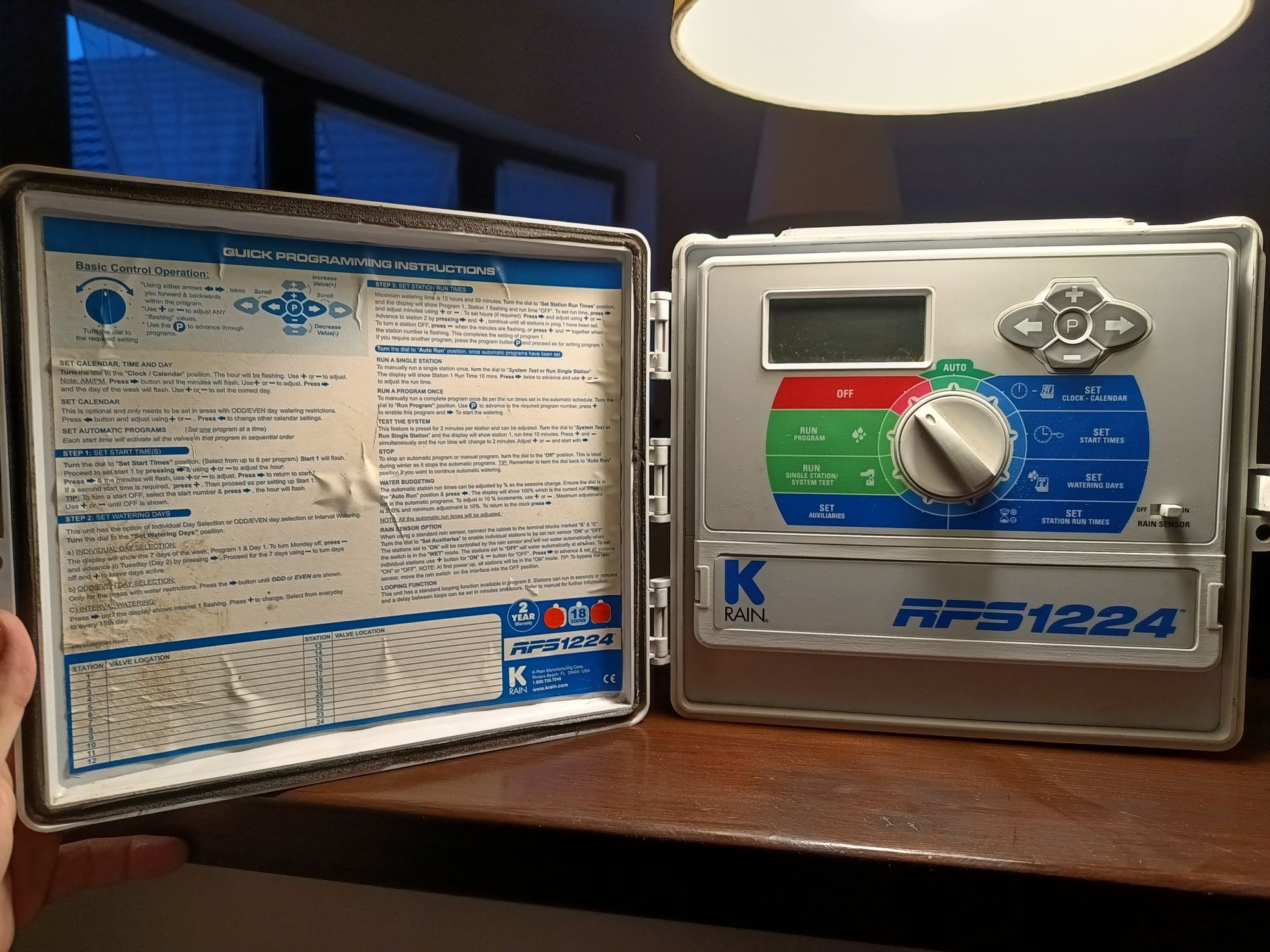 Sterownik, programator nawadniania K-rain RPS 1224, 18 sekcji