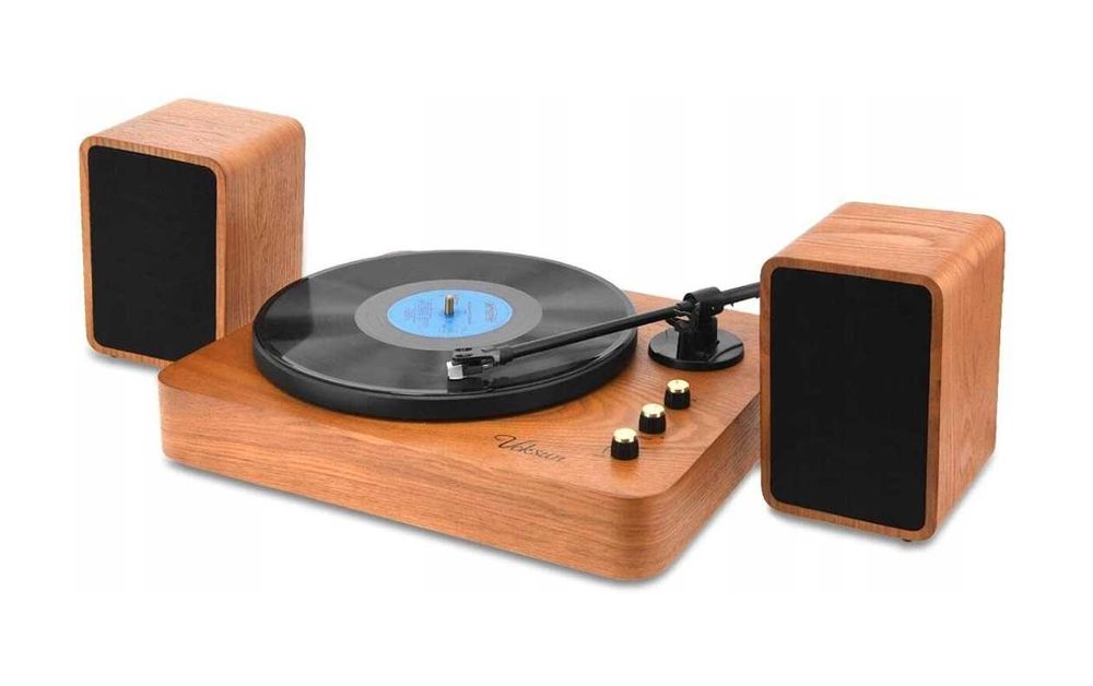 Gramofon VOKSUN 1931 Bluetooth z dwoma głośnikami, Vintage