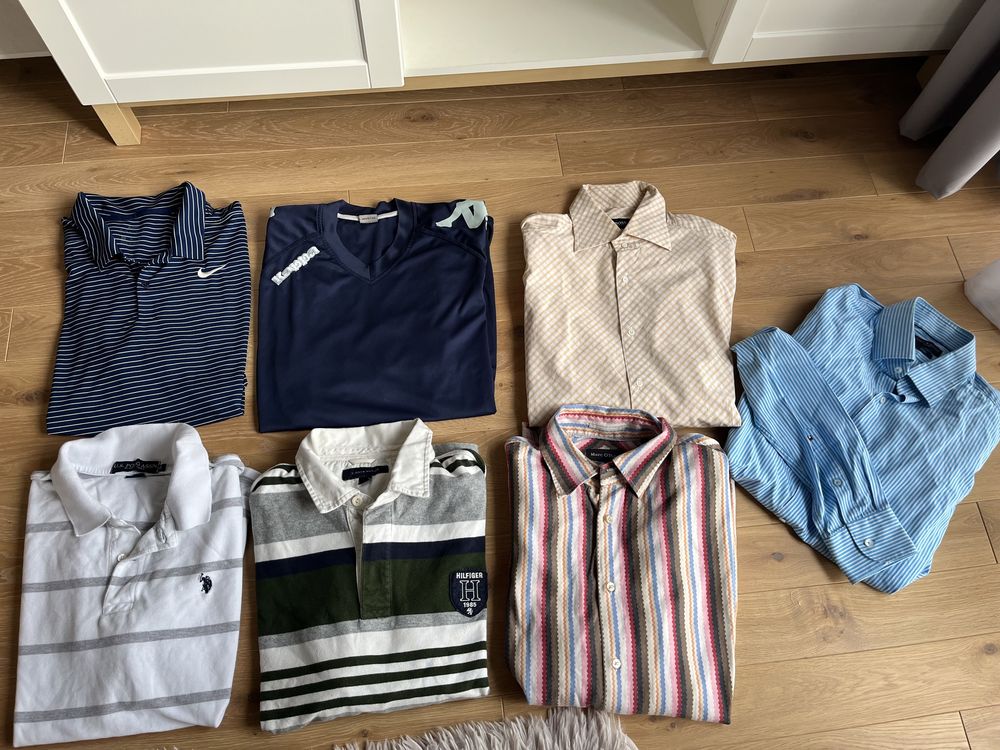 Zestaw firmowych ciuchow L XL Hilfiger Polo Kappa Polo Assn Hugo Boss