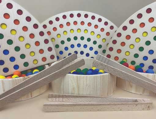 Tęczowa układanka TĘCZA drewniana Montessori kulki pomoc dydaktyczna