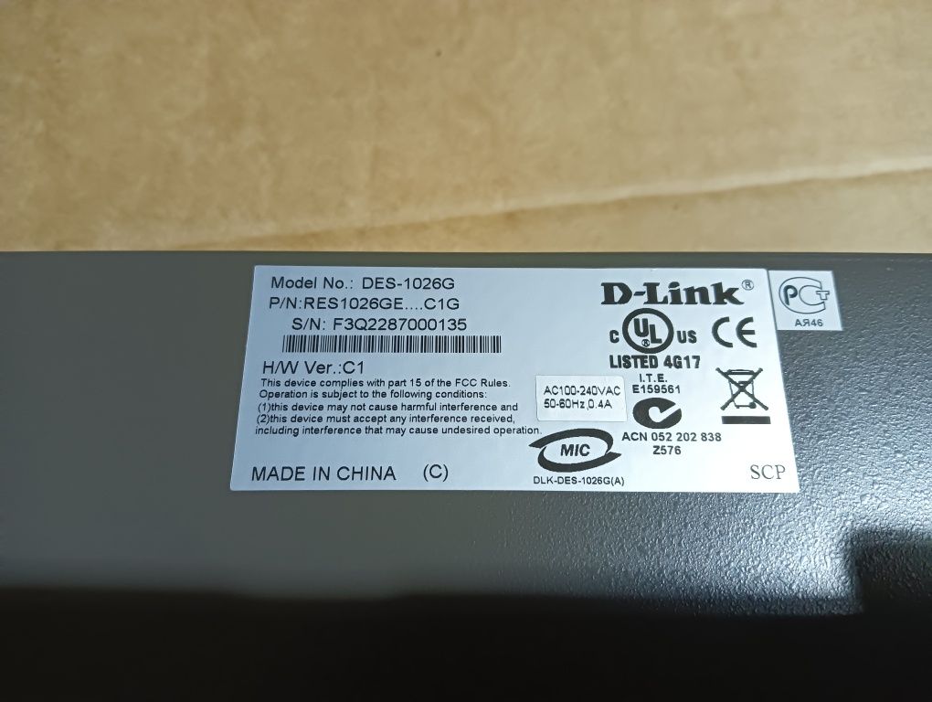 Комутатор D-Link DES-1026G
