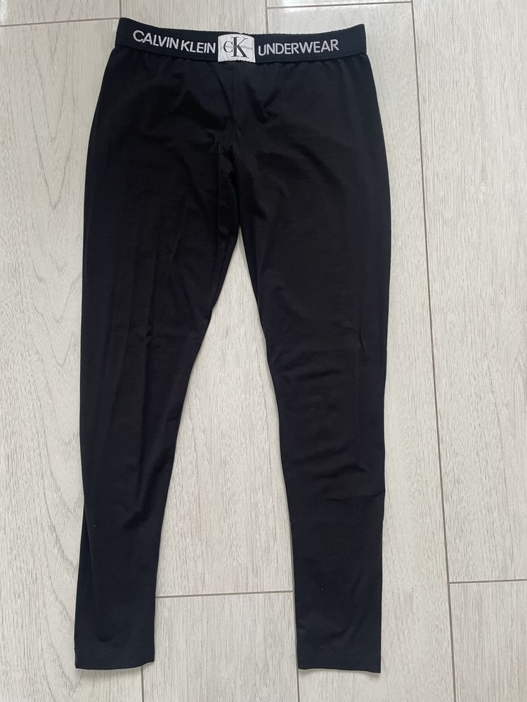 Legginsy spodnie damskie czarne bawełniane Calvin Klein XS 34
